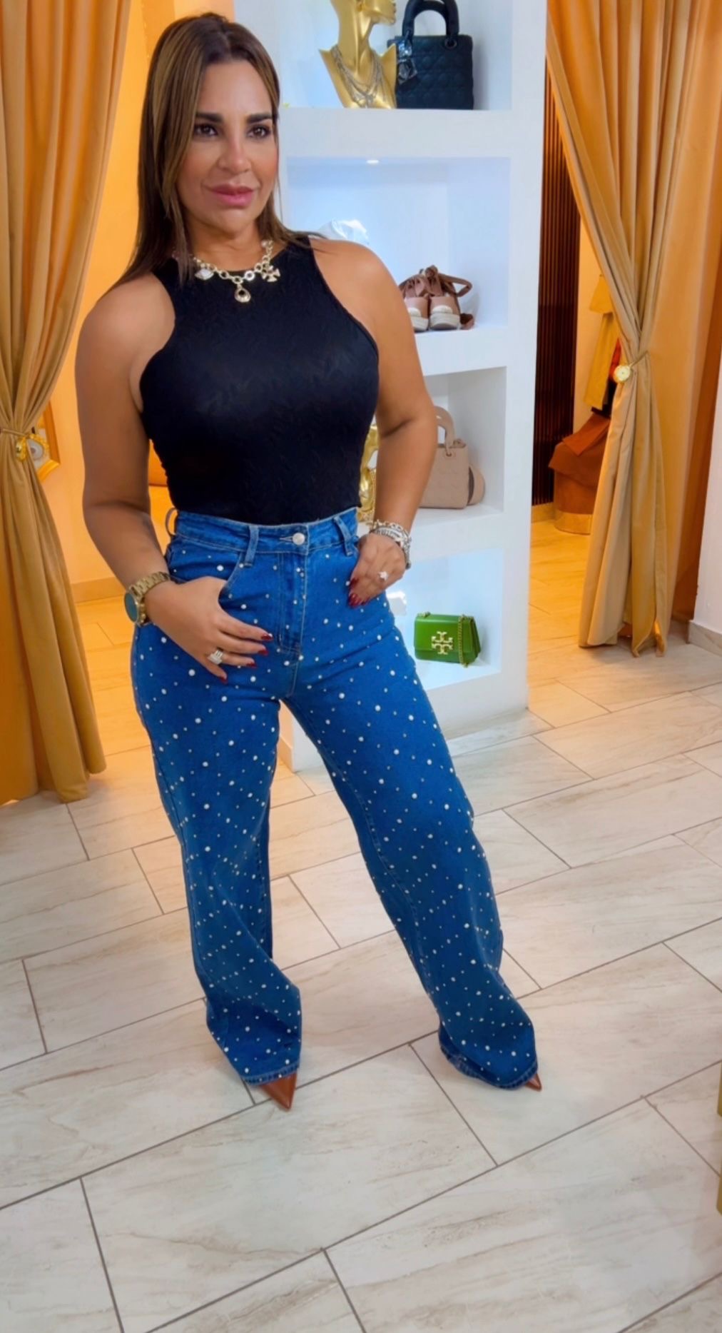 Sparkle Denim Pant (utilicé talla Médium)