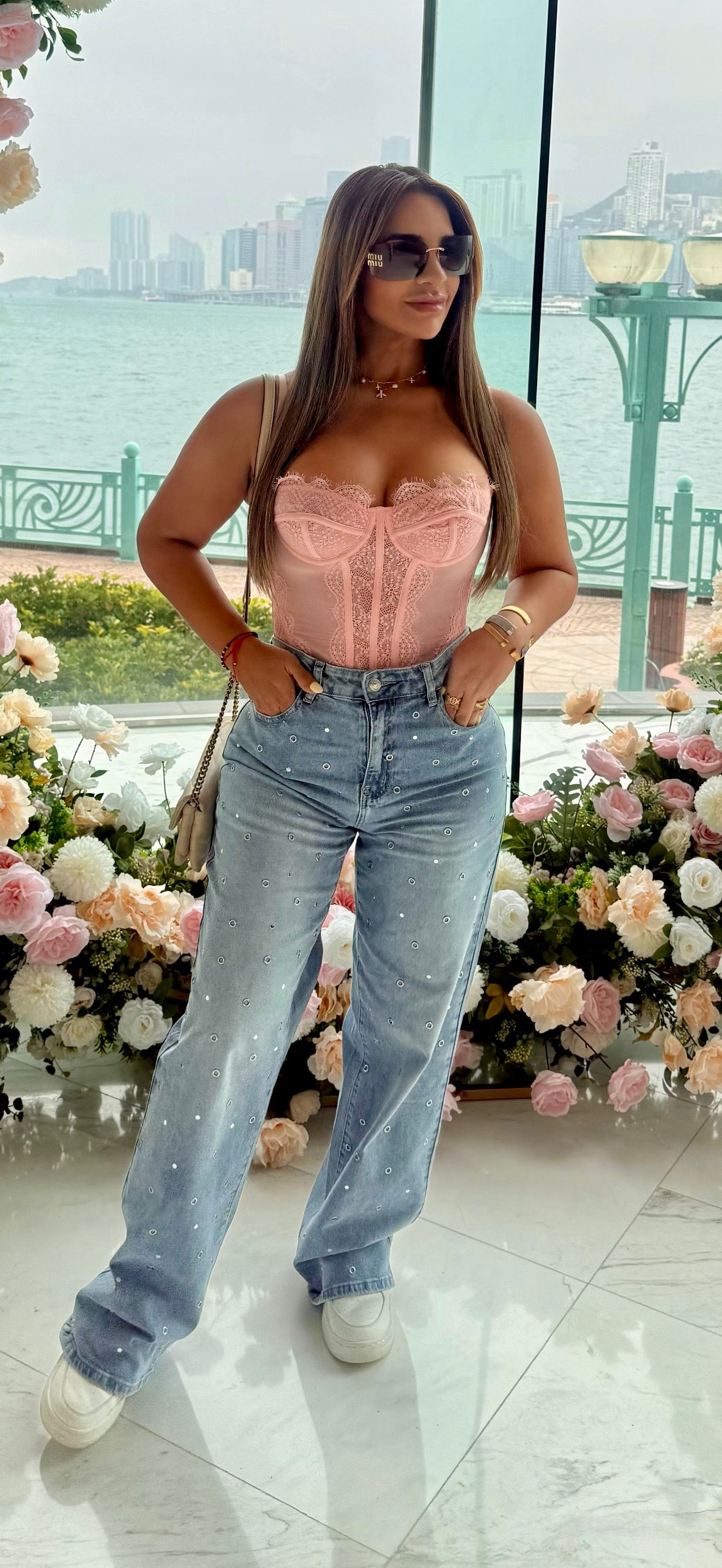 Denim High Waist Pant (entalle alto) spandex/ utilicé M
