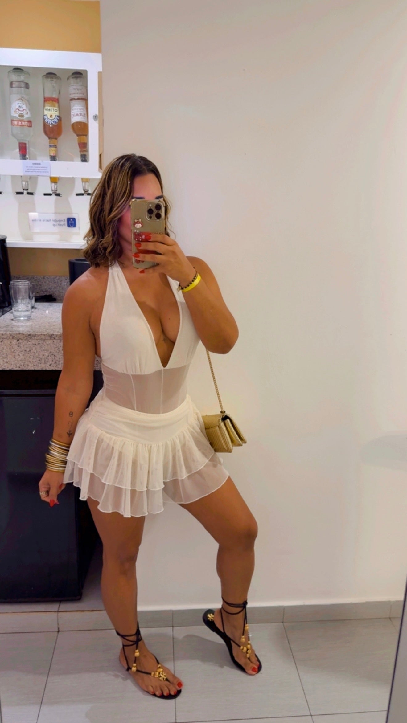 Saona Beige Bodysuit Set (spandex)