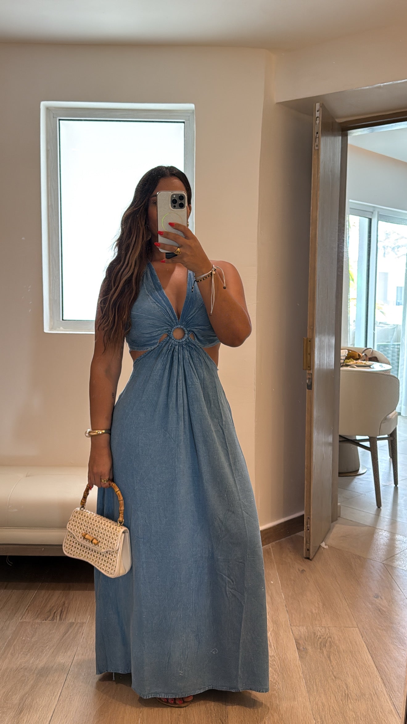 Agra Denim Blue Dress (spandex) colección 🇮🇳)