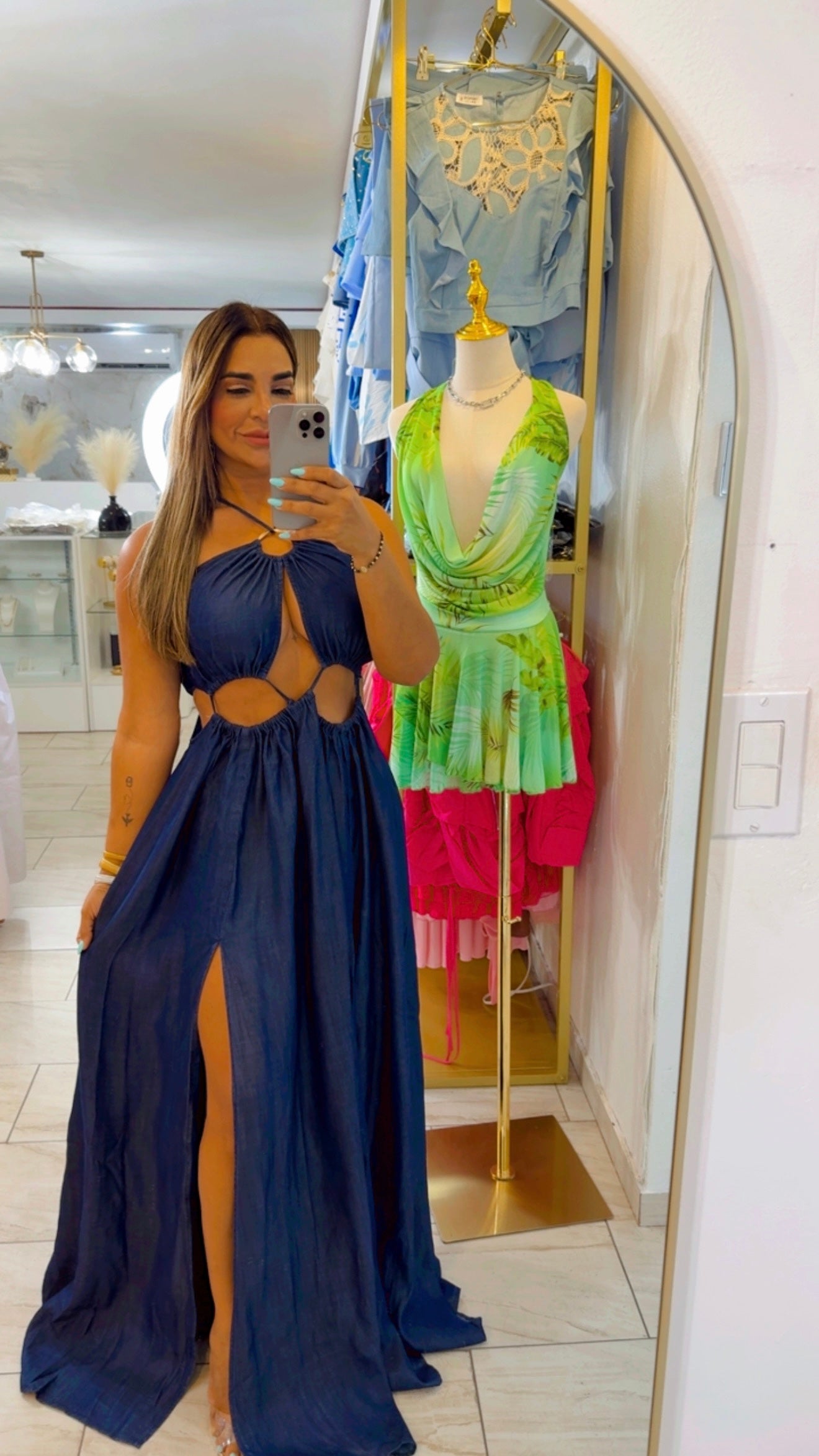 Bora Bora Denim Dress (ajustable) utilicé Médium)