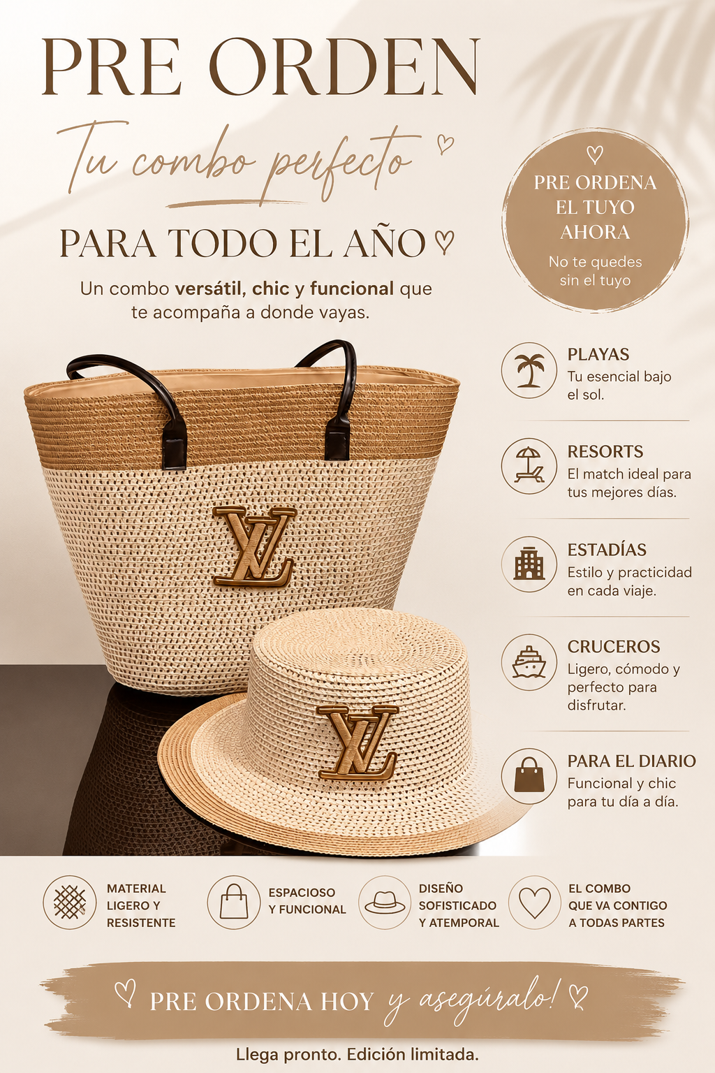 Vacation Vibes Set (cartera y sombrero) Llegan el 15 de Agosto)