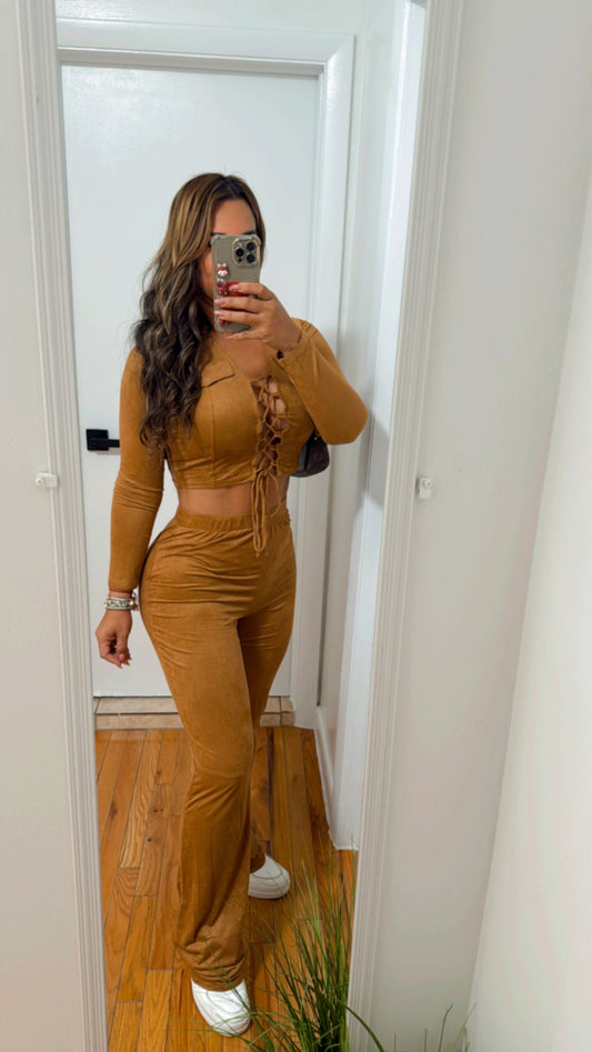 Plainville Caramel Set (stretch) utilicé talla M