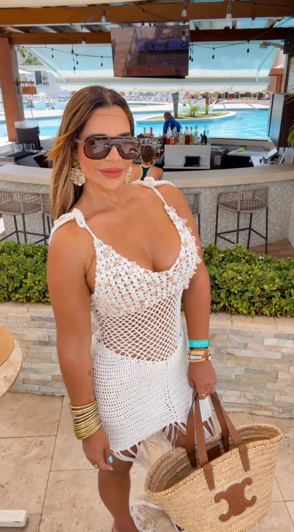El Nido Nude Crochet Dress (spandex)