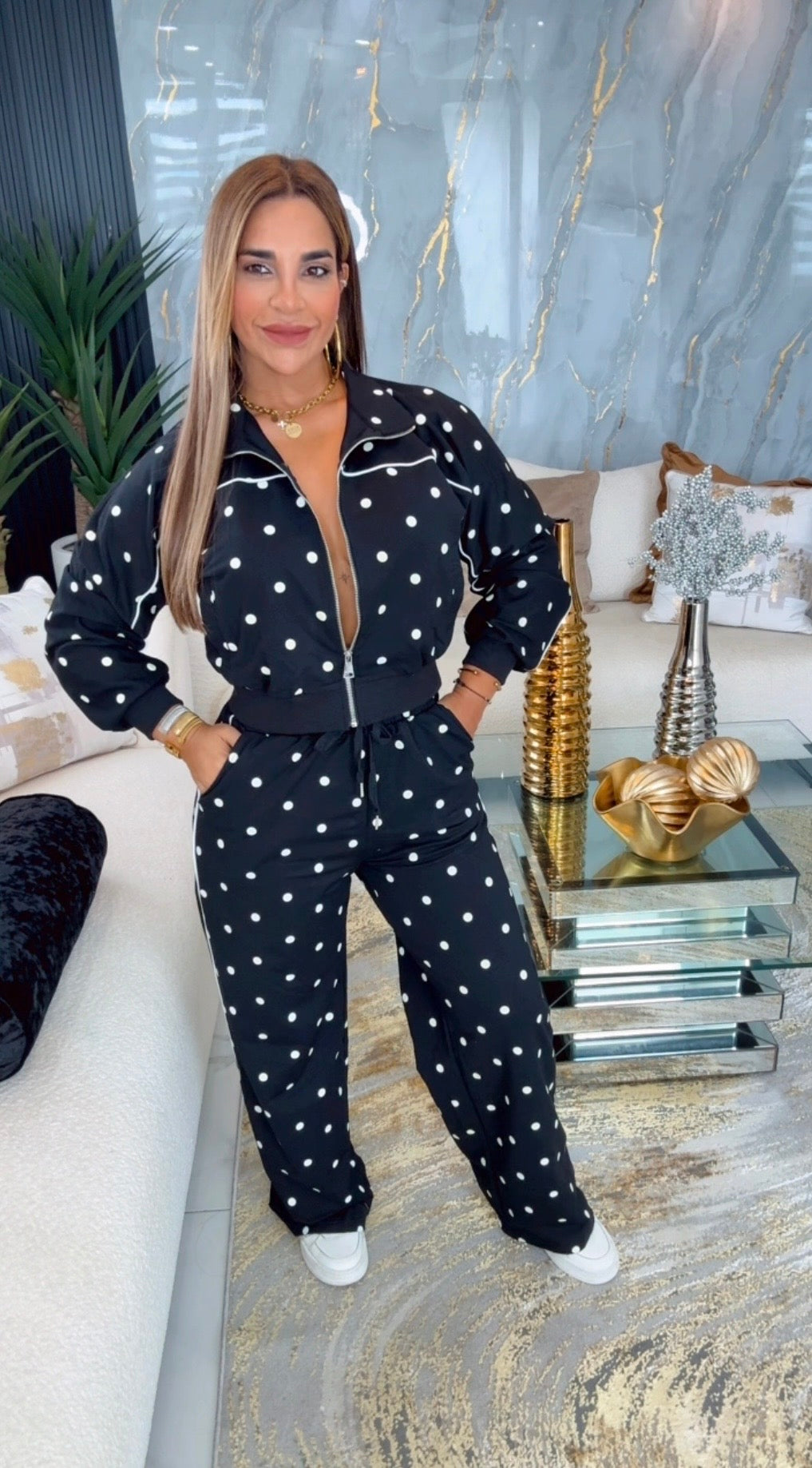 Polka Dots Black Travel Set (spandex)