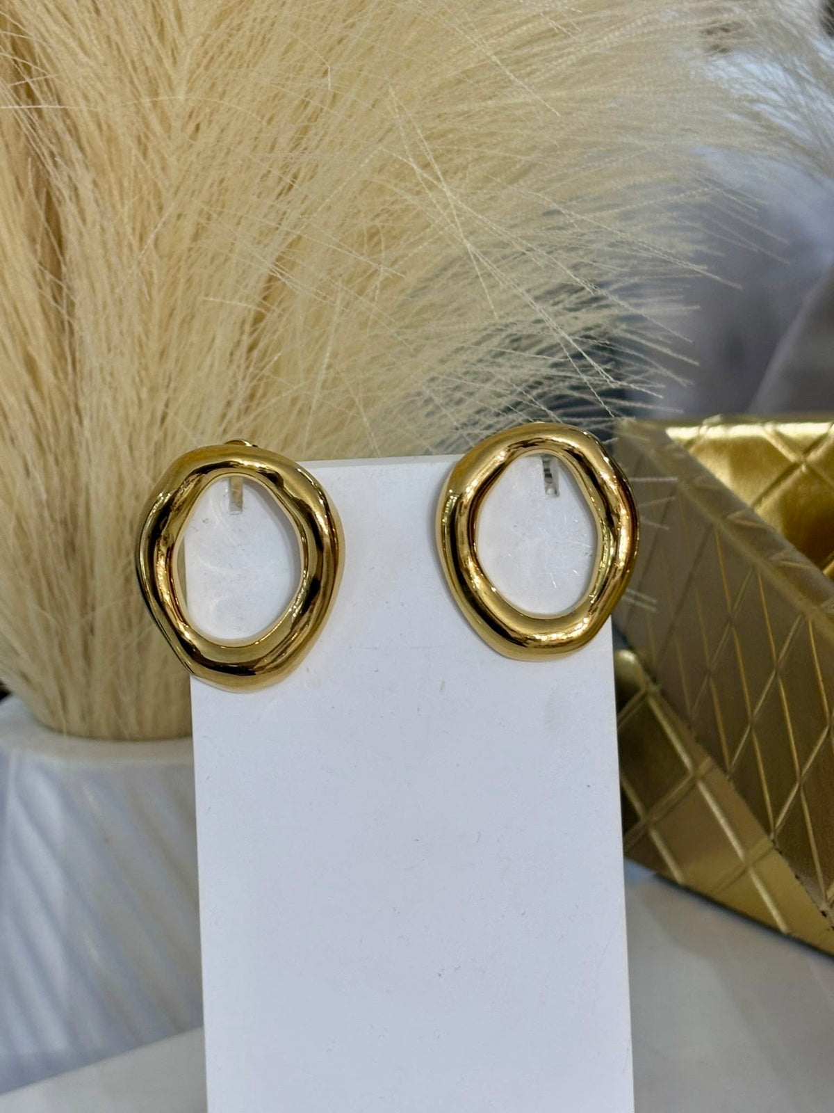 Round Gold Earring (oro acero inoxidable)