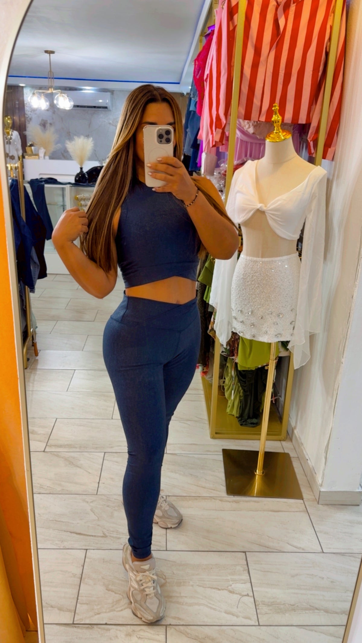 Fitness Navy Blue Set (stretch) control de abdomen y levantamiento de glúteos