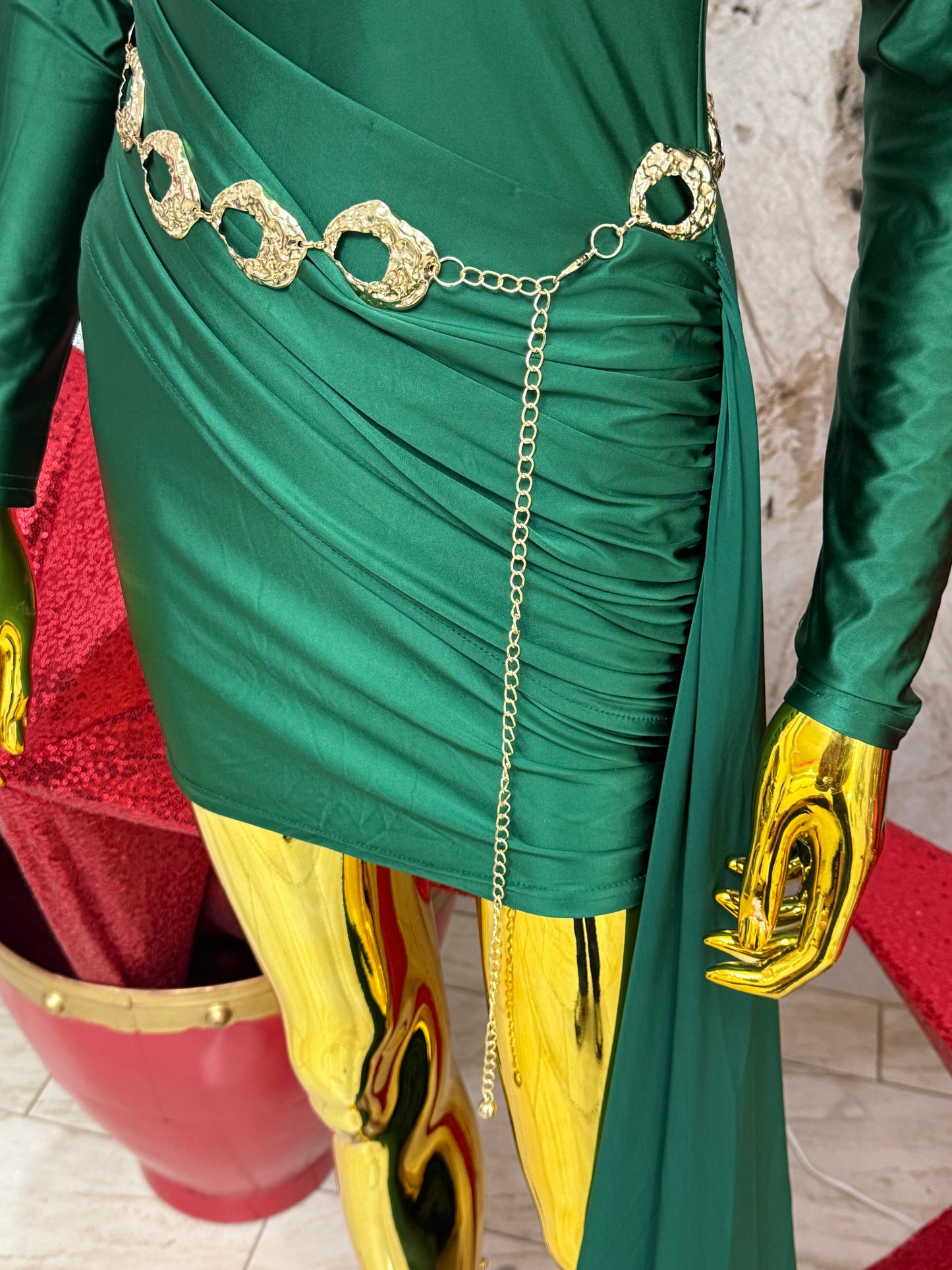 Barbara Gold Ovals Belt (Ajustable) (Fantasía Fina)