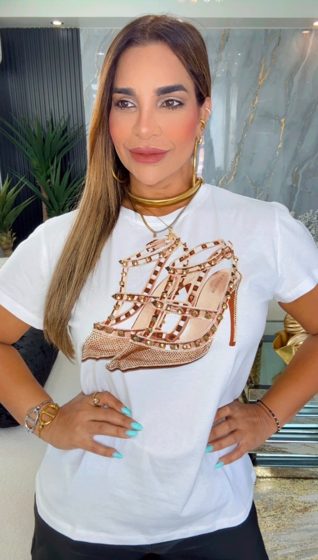 Fashion White T-shirt (spandex)