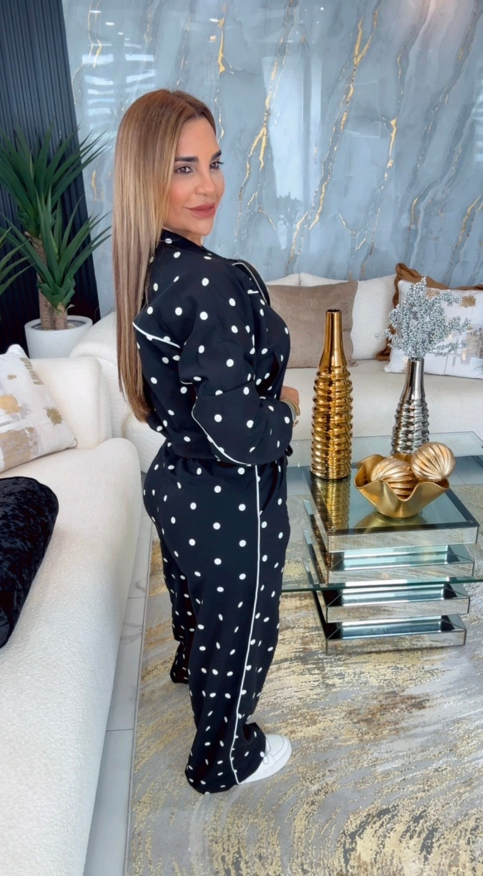 Polka Dots Black Travel Set (spandex)