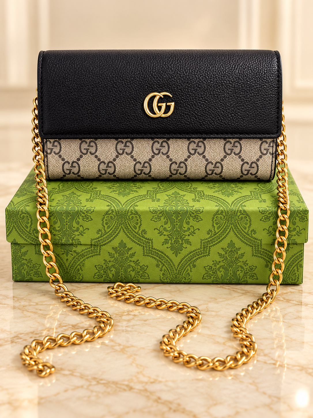 GG Black Crossbody Bag (incluye caja)