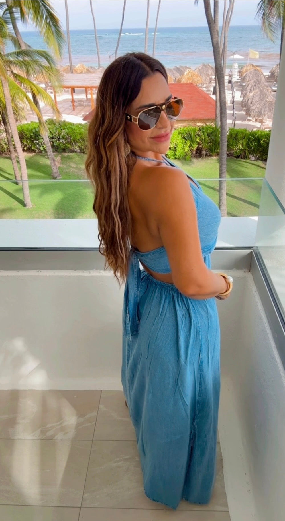 Agra Denim Blue Dress (spandex) colección 🇮🇳)