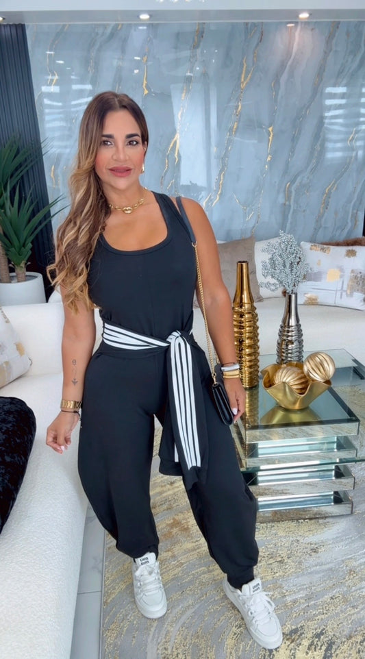 Lincoln Black Barrel Jumpsuit (spandex)