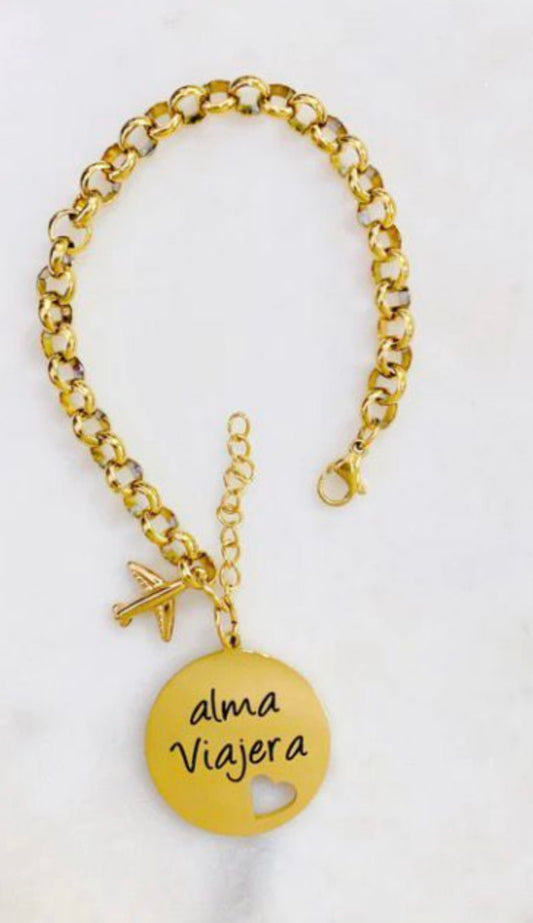 Alma Viajera Gold Bracelet (oro acero inoxidable)