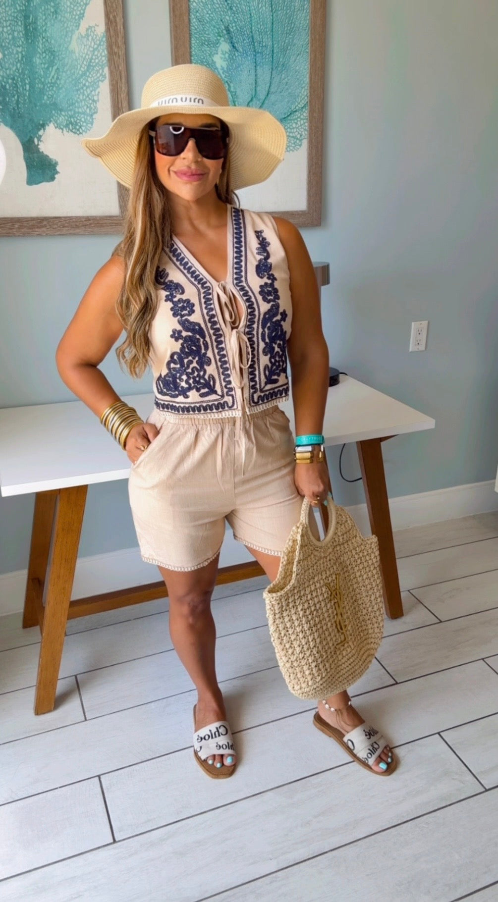 Italian Lino Beige Set (spandex)