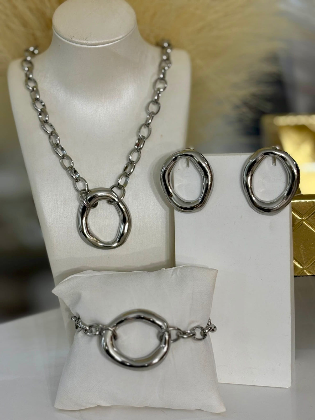 Round Silver Earring (acero inoxidable)