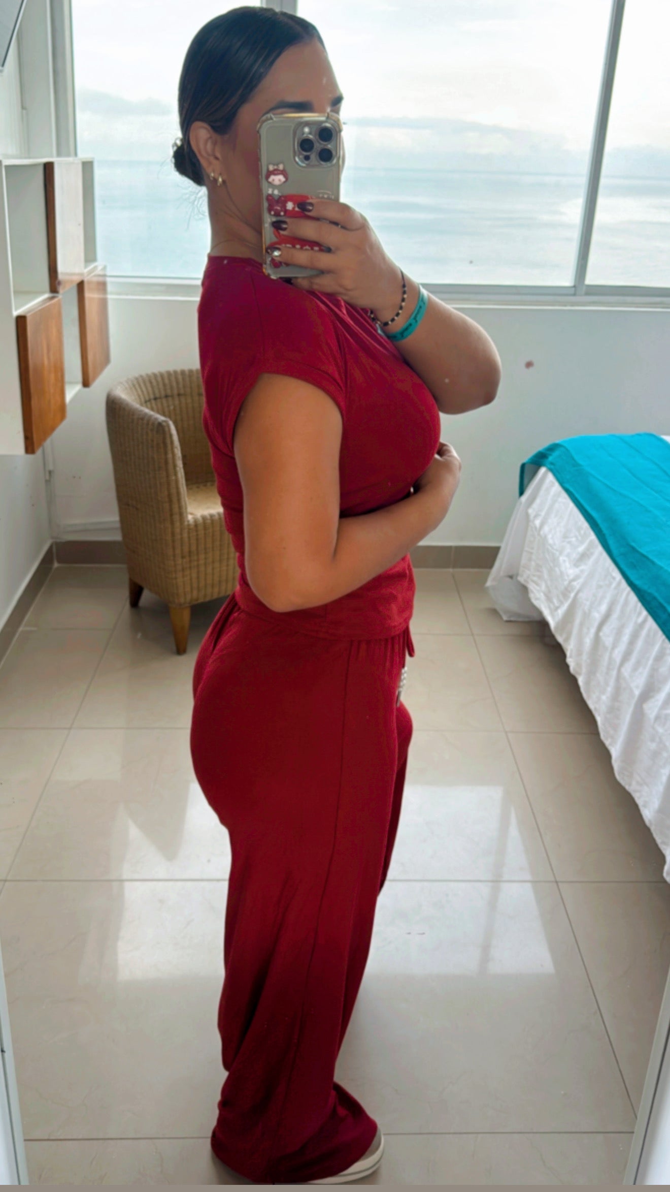 Bogotá Burgundy Set (stretch) utilicé talla Small