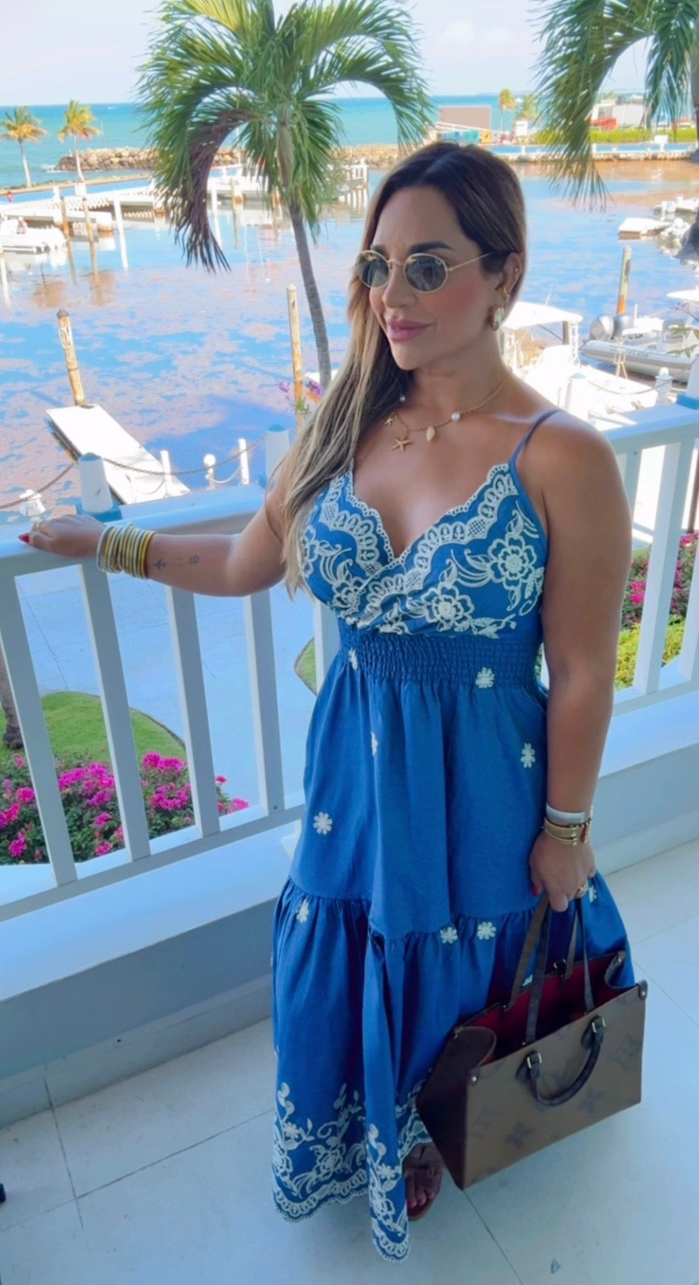 Fajardo Embroidery Denim Dress (spandex)
