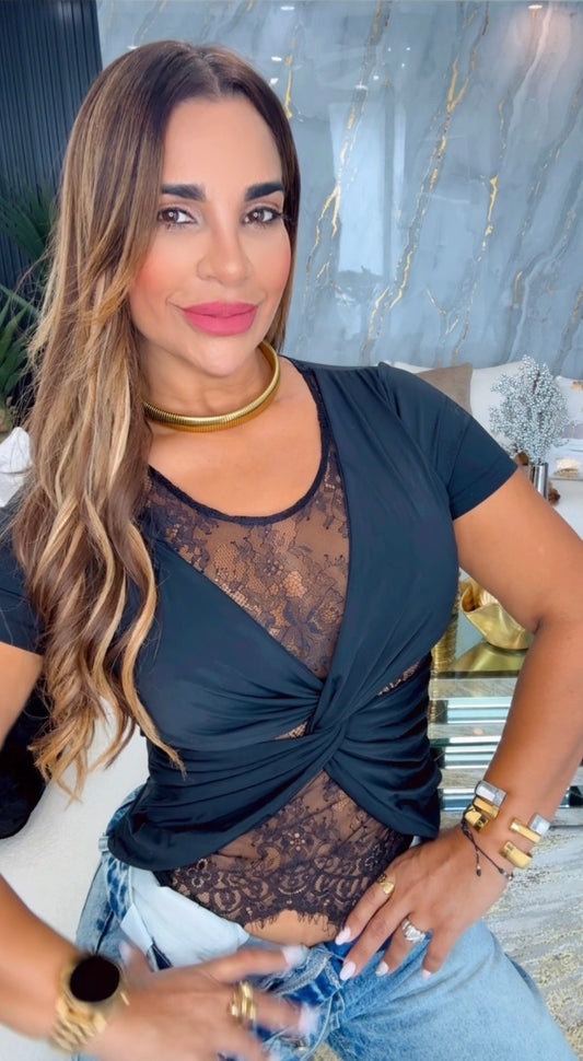 Black Lace Top (stretch)