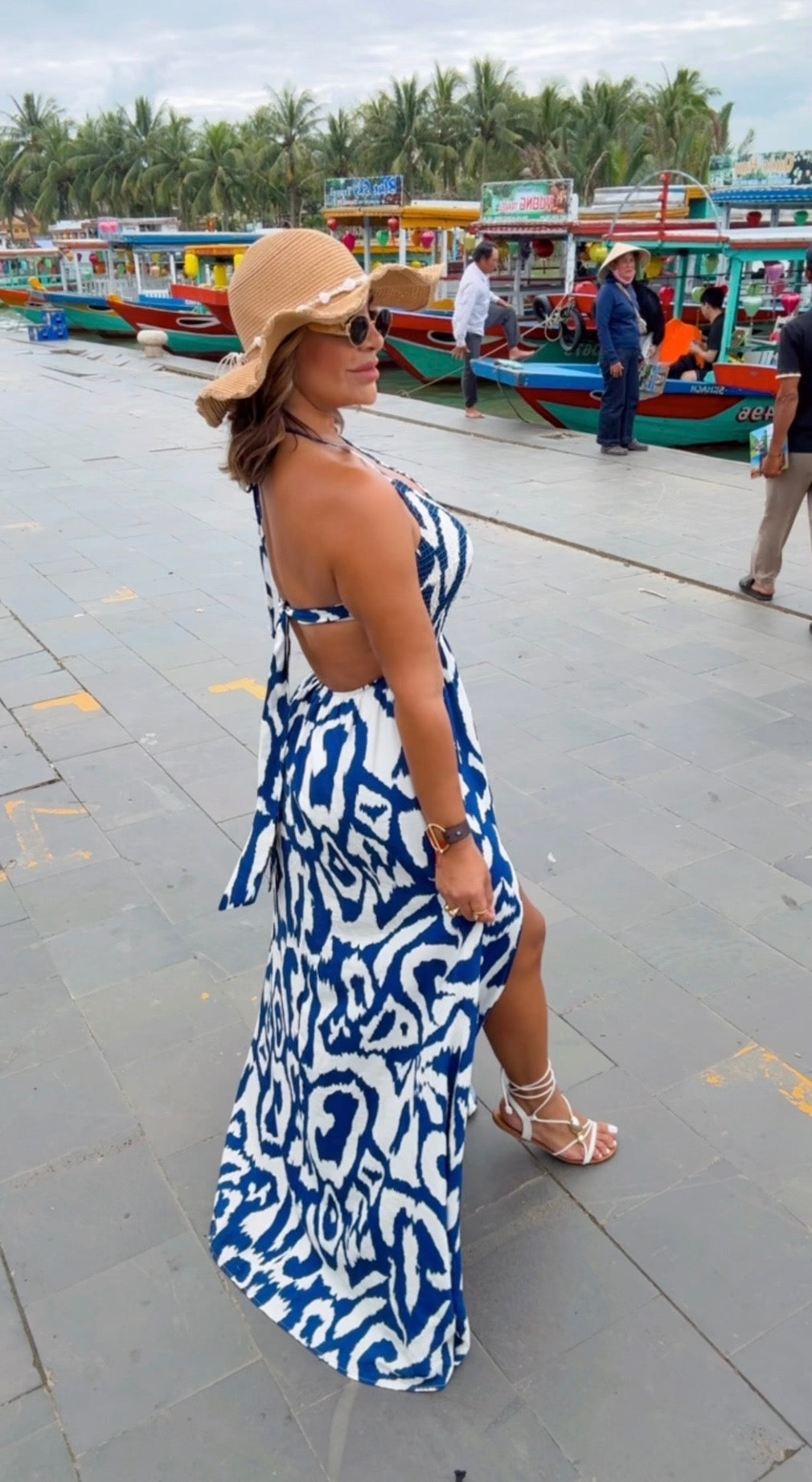 Hoi An Navy Maxi Dress (spandex)