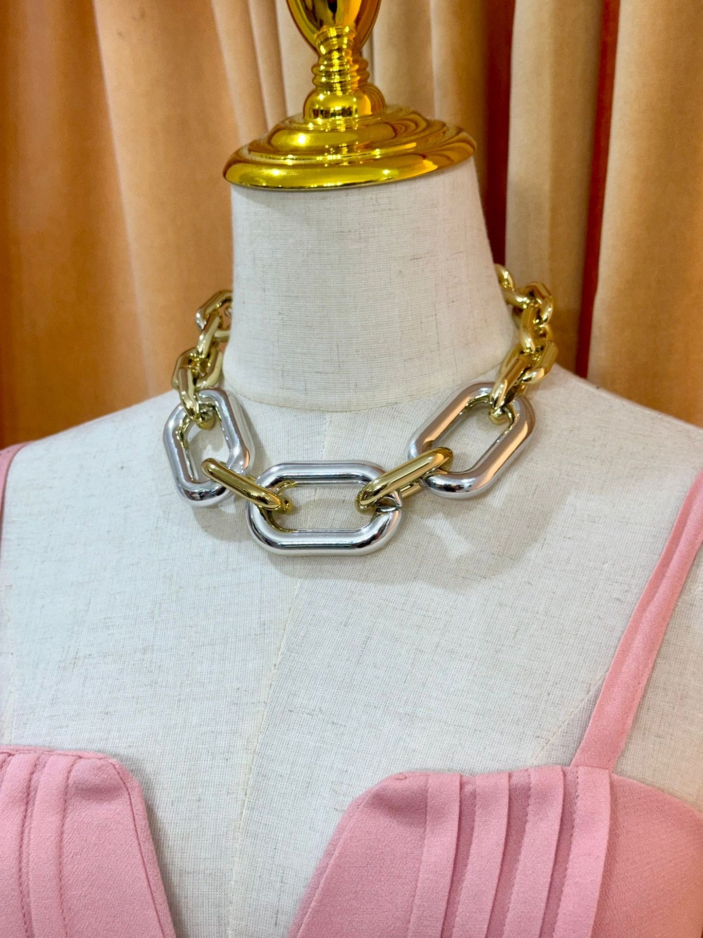 Bold Two Tones Acrylic Necklace