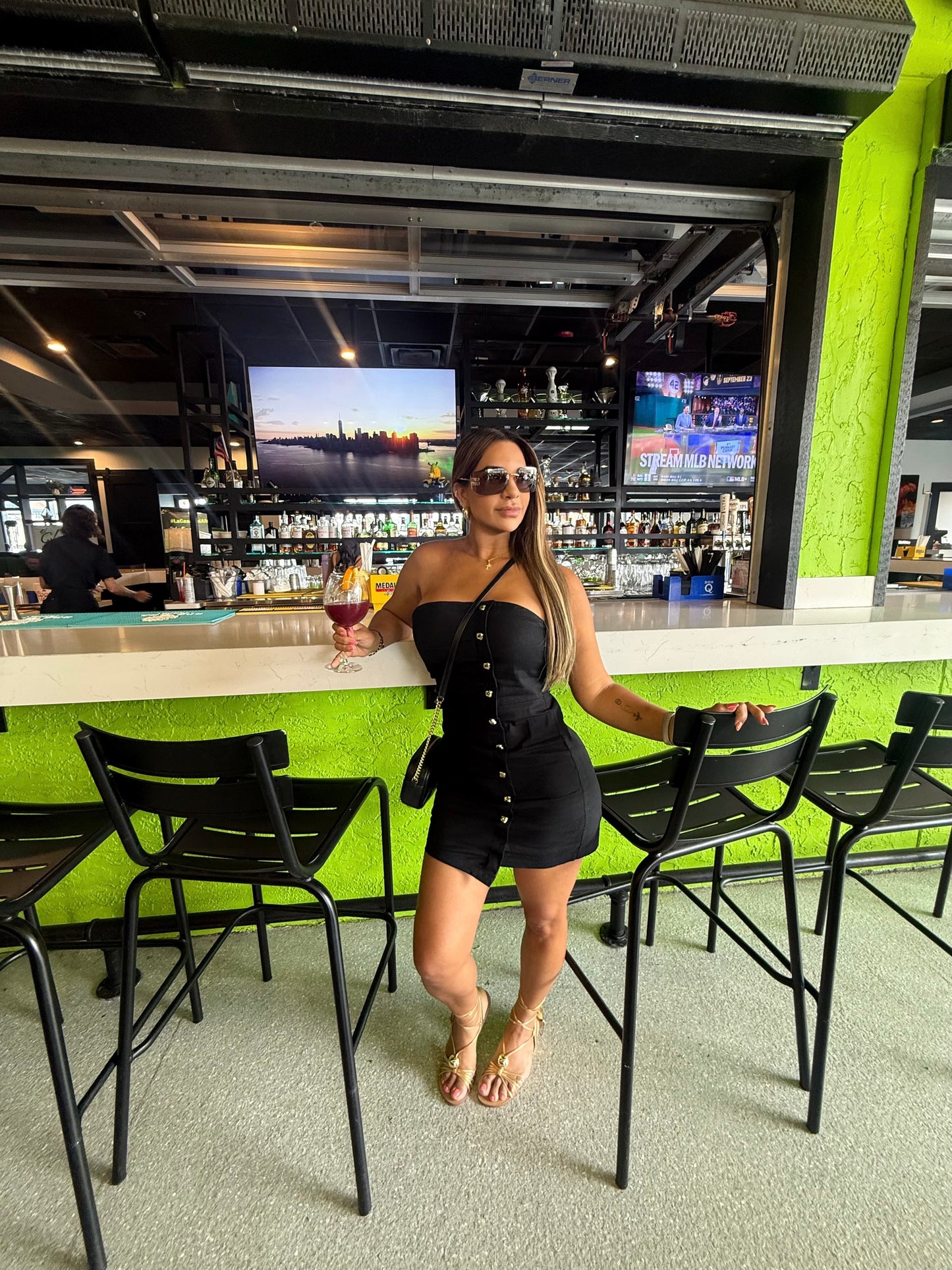 Florida Lino Black Dress (spandex)