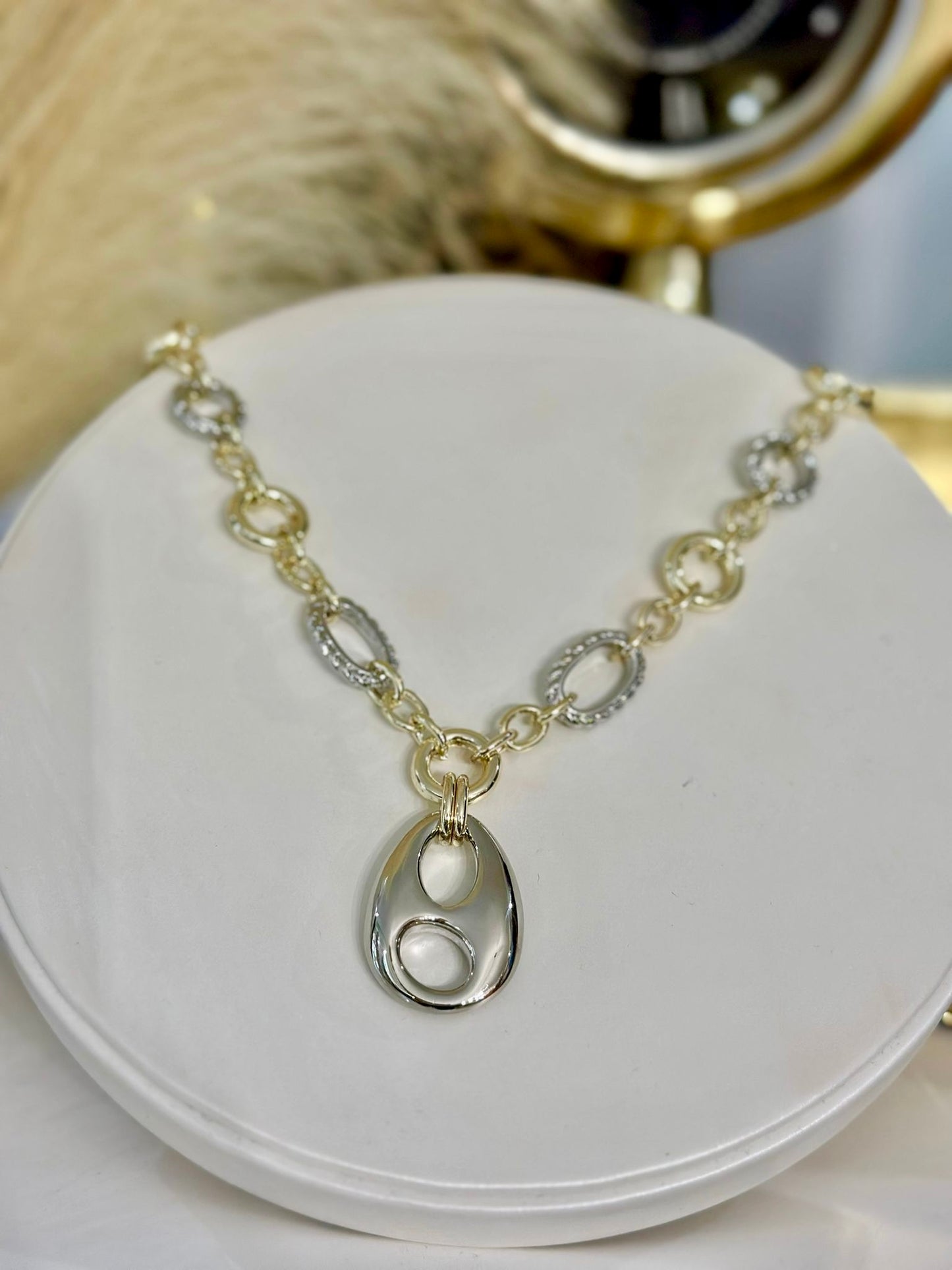 GG Two Tones Necklace (Gold Plated)