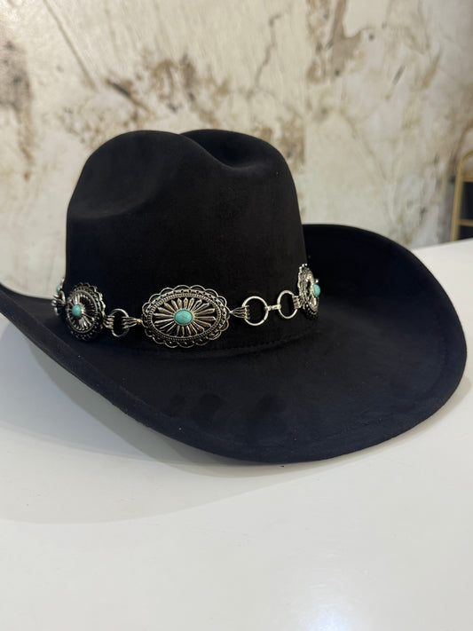 Jeva Black Hat with blue details