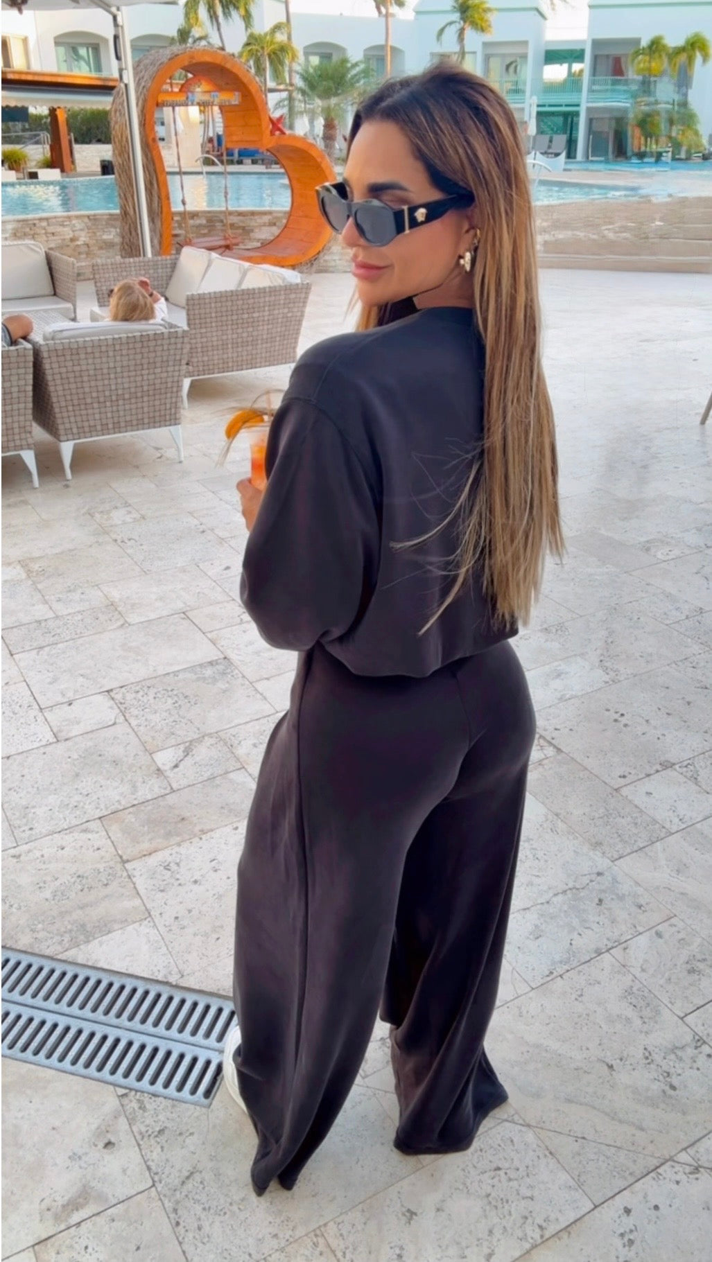 Glamour Black Travel Set (spandex) utilicé talla Small