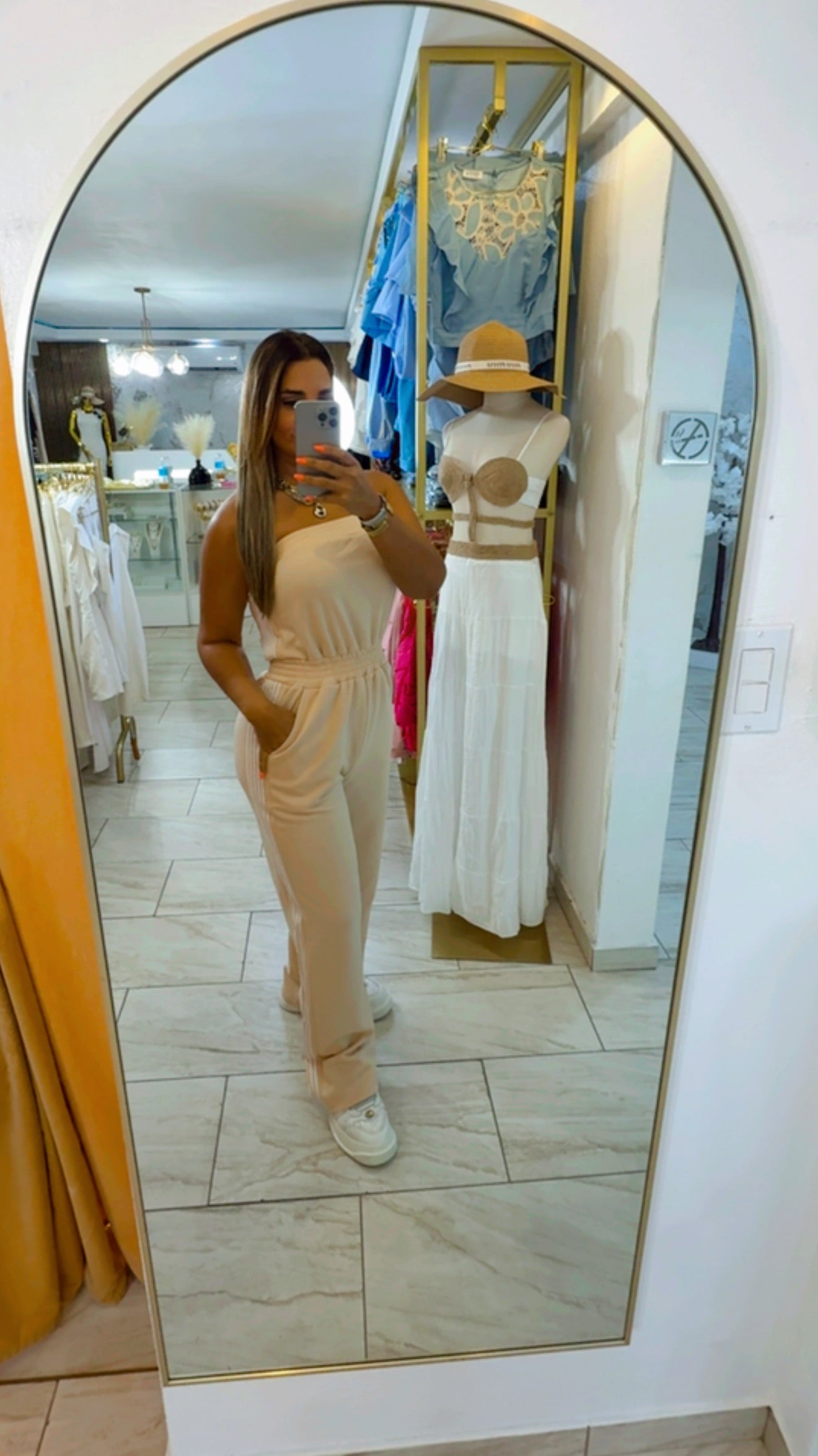 Dublin Beige Jumpsuit (spandex)