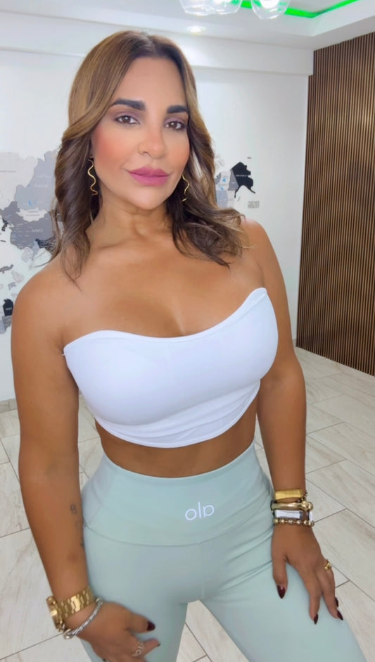 Basic Strapless White Top (utilicé M/L) stretch