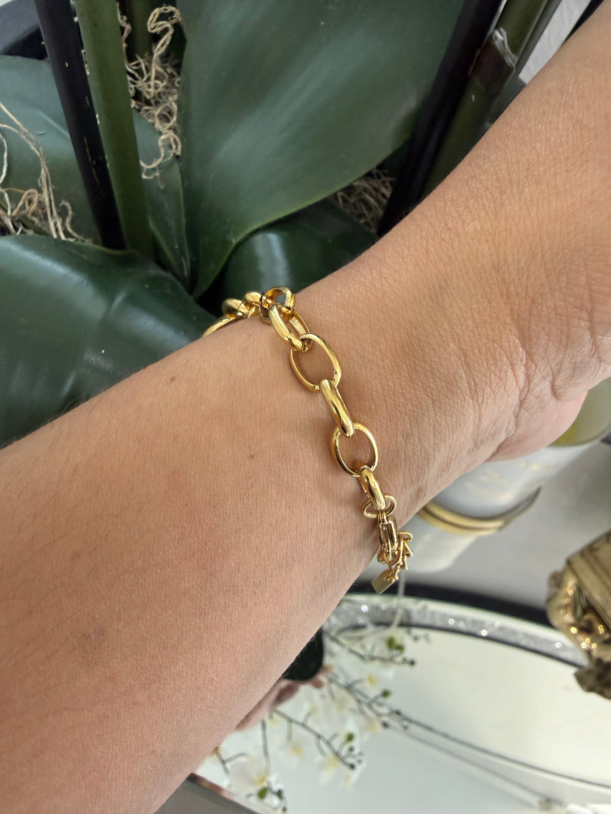 Round Gold Bracelet (oro acero inoxidable)