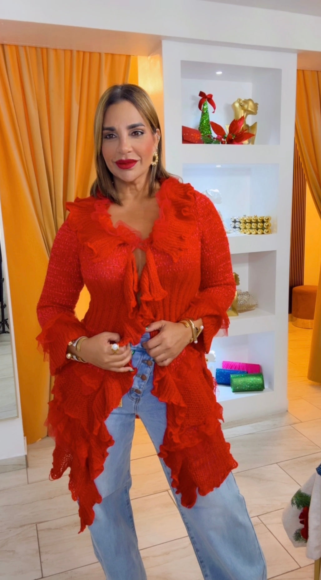 Suiza Red Blouse/Dress (spandex)