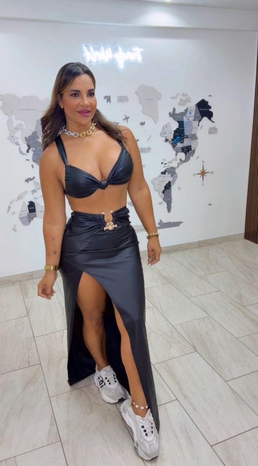 Diosa Black Leather Set (stretch )