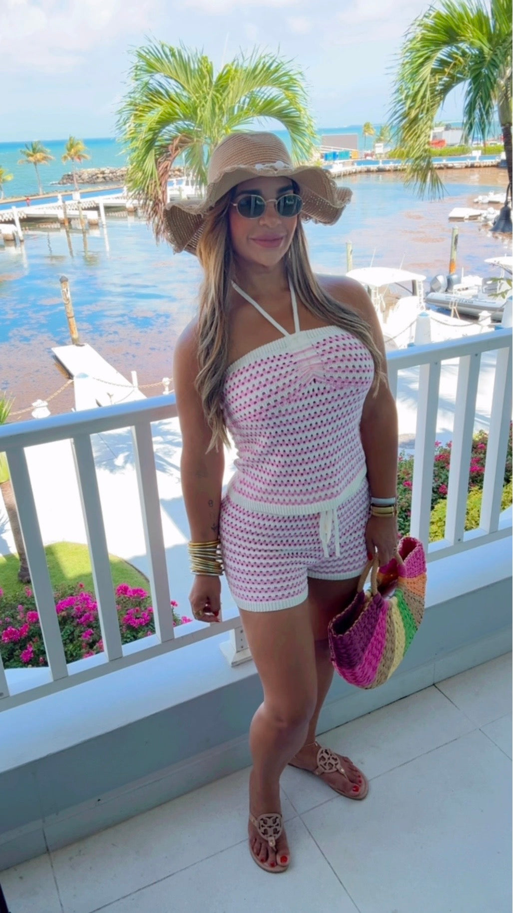 Pink Short Crochet Set (spandex)