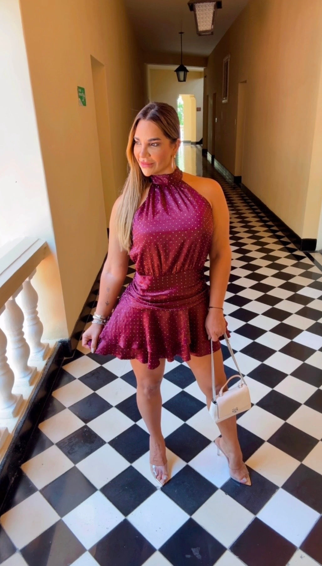 El Prado Shine Burgundy Dress (utilicé M)