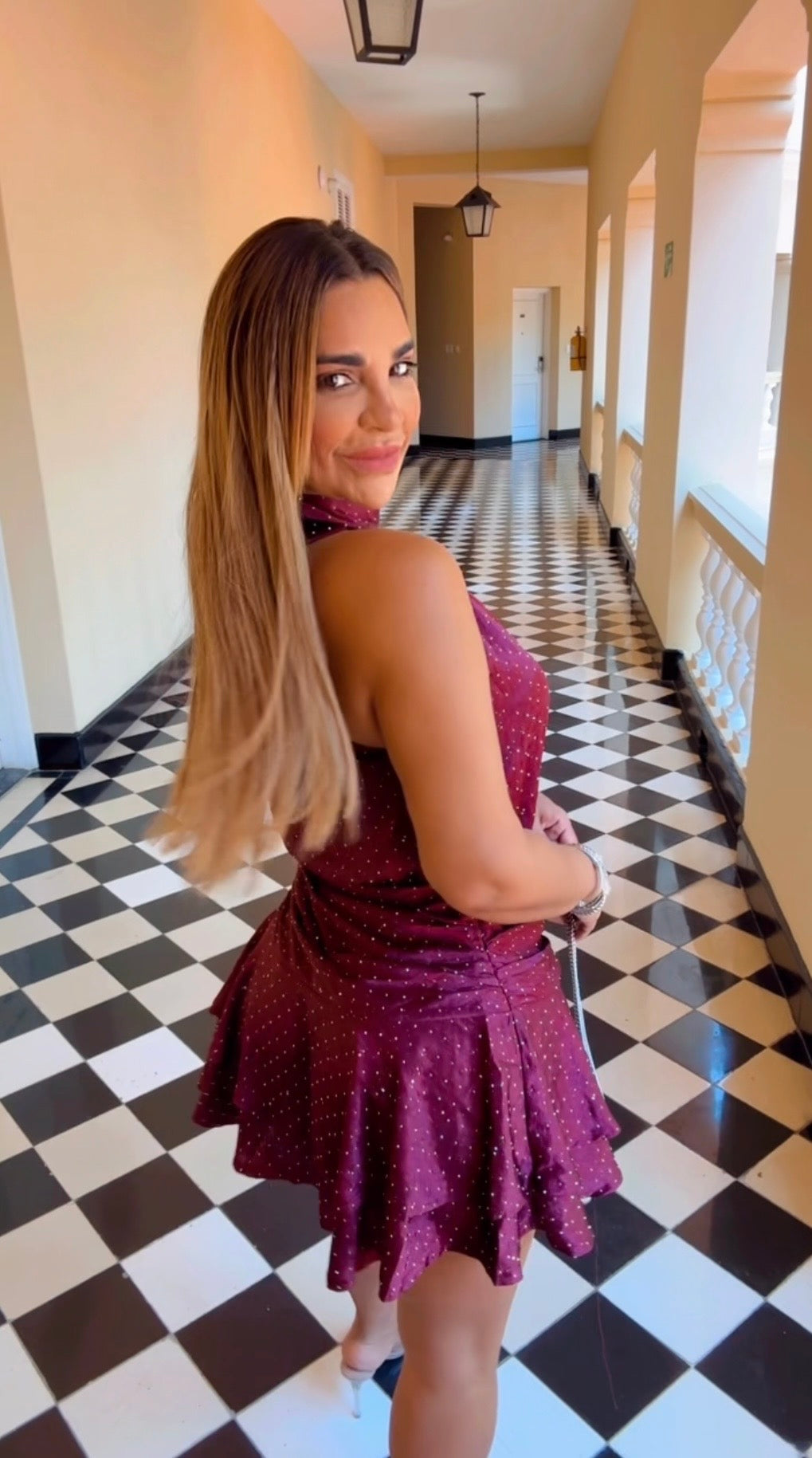 El Prado Shine Burgundy Dress (utilicé M)