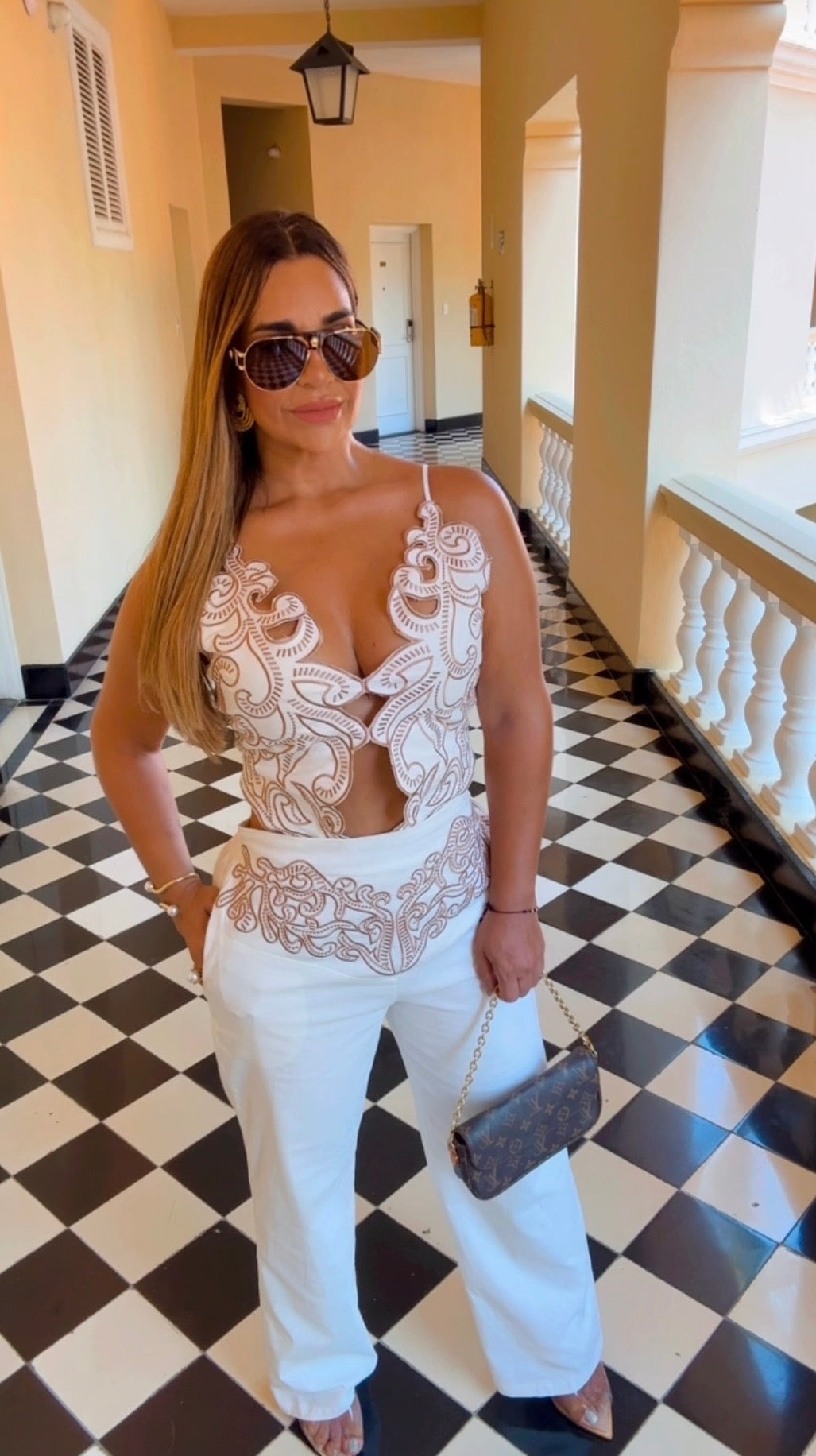 Italian White Lino Set (spandex)